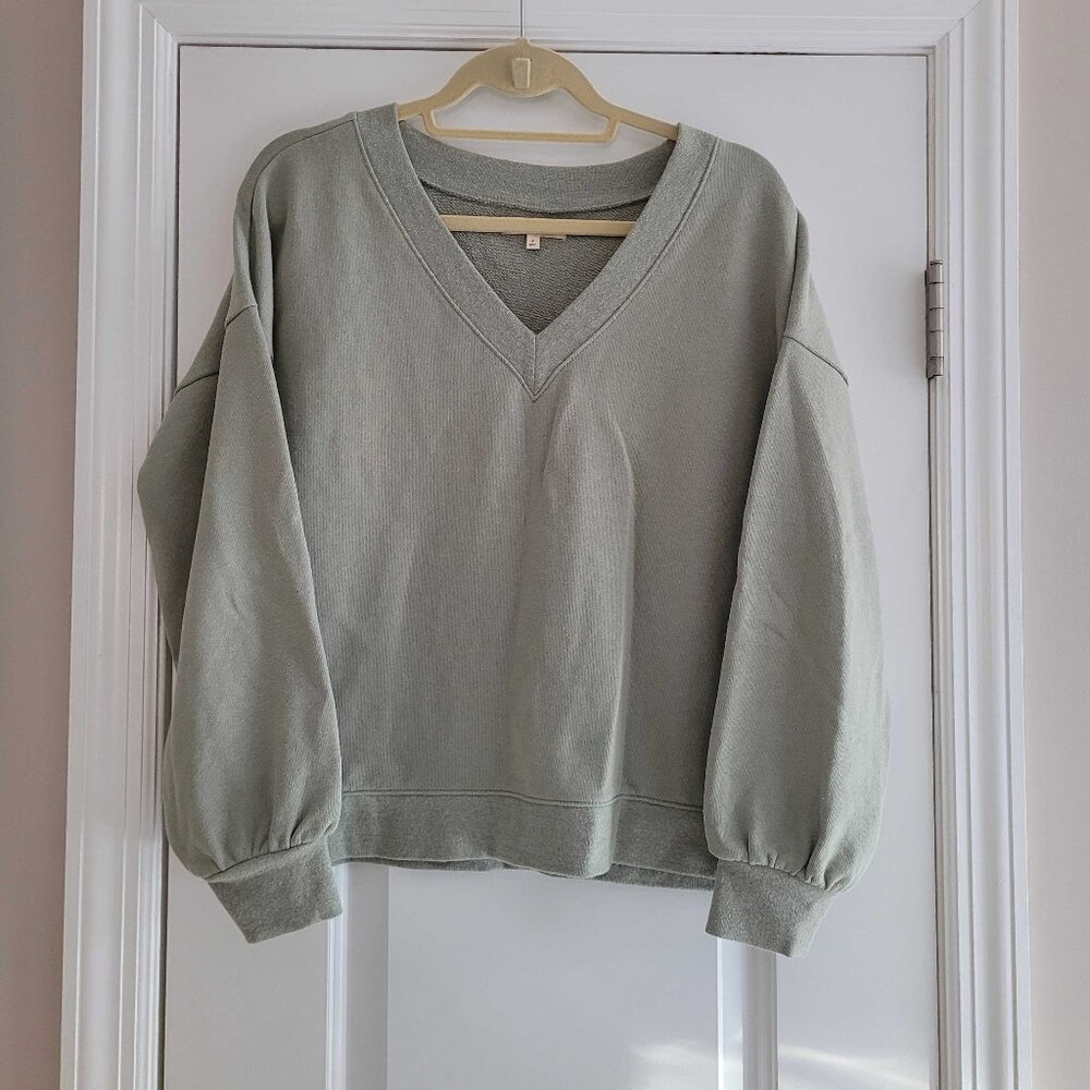 Madewell Sage Green V-Neck Pullover Size Small